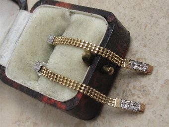 Lovely Art Deco 9ct Gold and Diamond drop Earrings