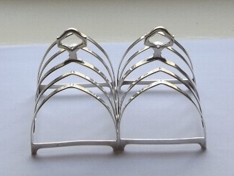 Super Pair of Hallmarked Silver 4 Slice Toast Racks