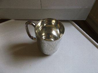 Antique Lovely Antique Victorian Silver Pint Mug/Tankard 