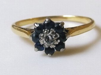 Superb Edwardian18ct Gold Sapphire & Diamond Ring
