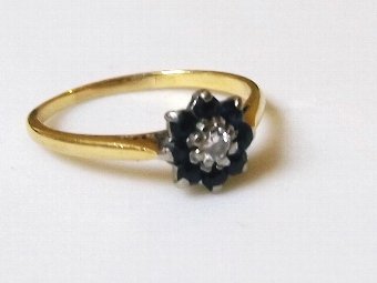 Antique Superb Edwardian18ct Gold Sapphire & Diamond Ring