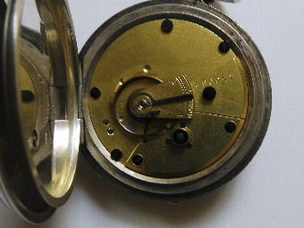 Antique Super Antique Silver Full Hunter Pocket Watch & Albert Chain