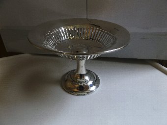 Lovely Edwardian Silver Pierced Large Pedestal Dish