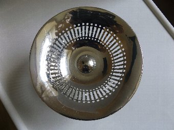 Antique Lovely Edwardian Silver Pierced Large Pedestal Dish