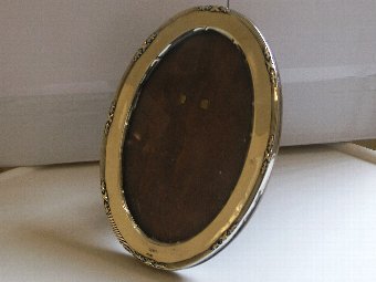 Antique Silver Oval Photo Frame Chester 1916