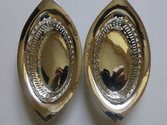 Super Pair of Edwardian Silver Bonbon Dishes