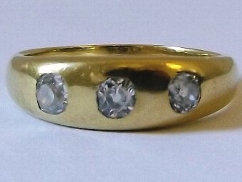 A Victorian Three Stone Diamond Gipsy Ring 0.35ct