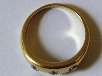 Antique A Victorian Three Stone Diamond Gipsy Ring 0.35ct
