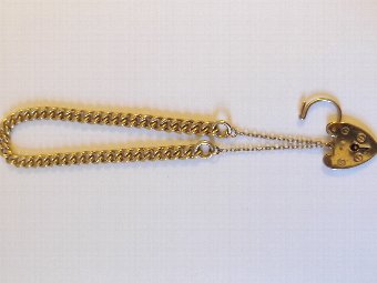 Antique Lovely Victorian 9ct Yellow Gold Curb Link Bracelet