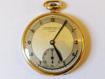 Lovely Art Deco 1936 "Magno" 9ct Gold Pocket Watch