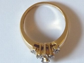 Antique Stunning Art Deco 14ct Gold Sapphire & Diamond Ring