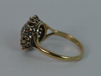 Antique Lovely 18ct Gold Sapphire & 0.8ct Diamond Ring