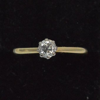Stunning Antique 0.40ct Old Cut Diamond 18ct Gold Ladies Solitaire Ring