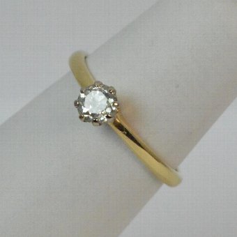 Antique Stunning Antique 0.40ct Old Cut Diamond 18ct Gold Ladies Solitaire Ring