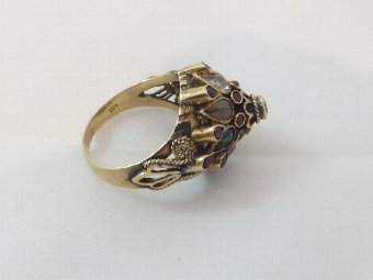Antique Lovely art deco multi gem princess 18ct gold ring 