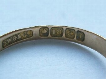 Antique Super Edwardian 18ct Gold Sapphire & Diamond Gypsy Ring
