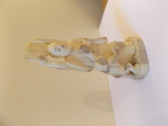 Antique Japanese Ivory Okimono of a Man  c1890