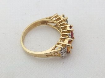 Antique Lovely 18ct gold Diamond & multi coloured Sapphire ring