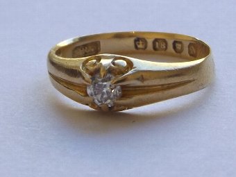 Georgian 18ct Gold Diamond Solitaire Ring