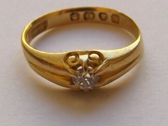 Antique Georgian 18ct Gold Diamond Solitaire Ring