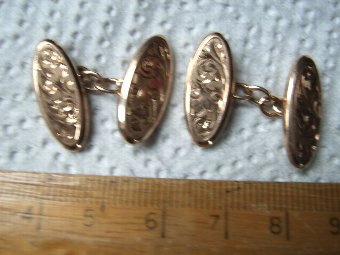 Antique Super 9ct Gold Cufflinks Chester 1920