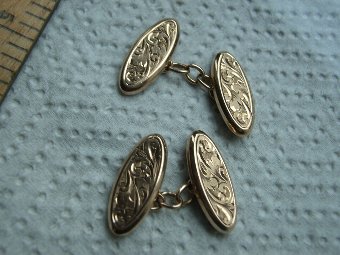 Antique Super 9ct Gold Cufflinks Chester 1920