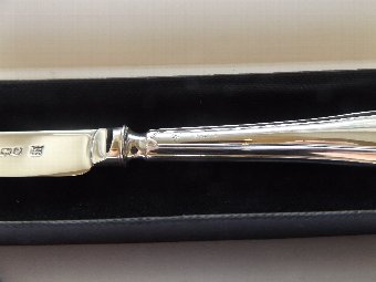Antique Lovely  Boxed Hallmarked Solid Silver Letter Opener