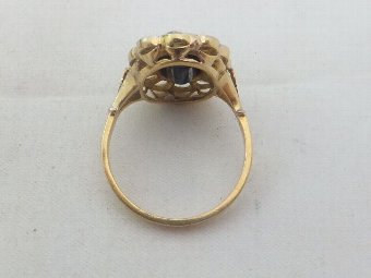Antique Stunning Victorian 18ct Gold 2.5ct Sapphire & 1.7ct Diamond Ring