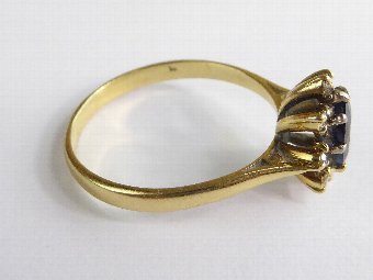 Antique Lovely Art Deco 1ct Sapphire & Diamond Ring