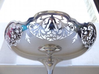 Antique Stunning George V Silver Pedestal Bowl, Walker & Hall, Sheffield 1922 