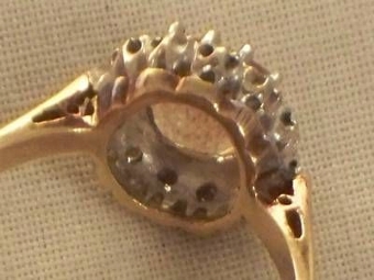 Antique STUNNING ART DECO DESIGN 18CT GOLD CITRINE DIAMOND CLUSTER RING
