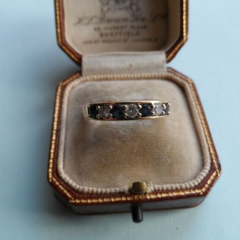 Antique Stunning 18ct Gold Sapphire & Diamond Eternity Ring 3.7g