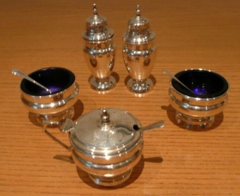Superb Hallmarked Silver 8 Piece Condiment Set