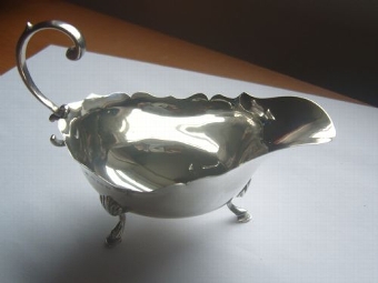 Pretty Hallmarked Silver Small Sauce Boat