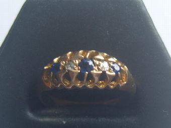 Lovely 18ct Gold Sapphire and Diamond Ring Chester 1918