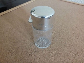 Antique Victorian Solid Silver & Cut Glass Perfume & Scent Bottle : 1896