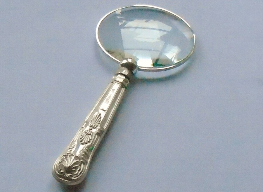 William Yates Hallmarked Sterling Silver Handle Magnifying Glass Sheffield 1923 