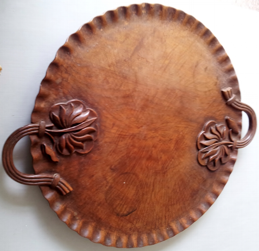 Antique Hardwood carved tray
