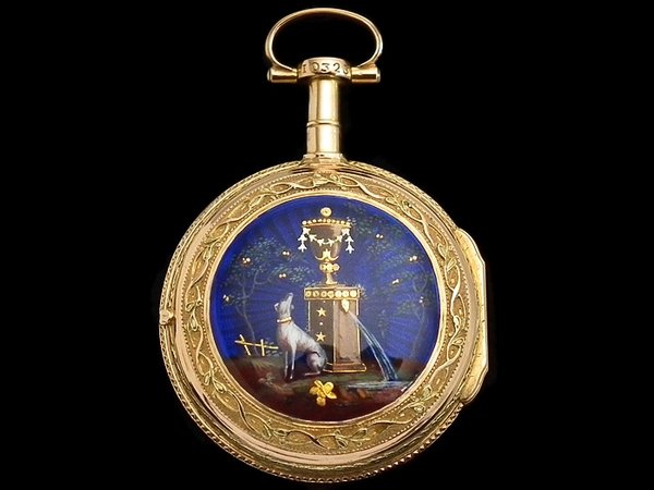 Enamel & solid 18ct gold antique pocket watch - c1770s