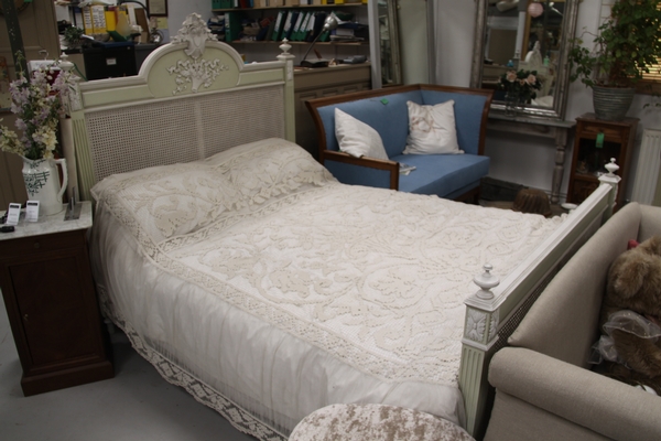 Antique Louis XVI style cane bed
