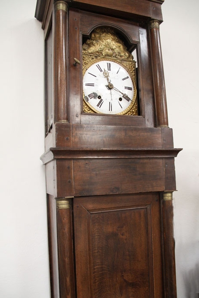 Antique Early 1800's - Empire - walnut long case clock