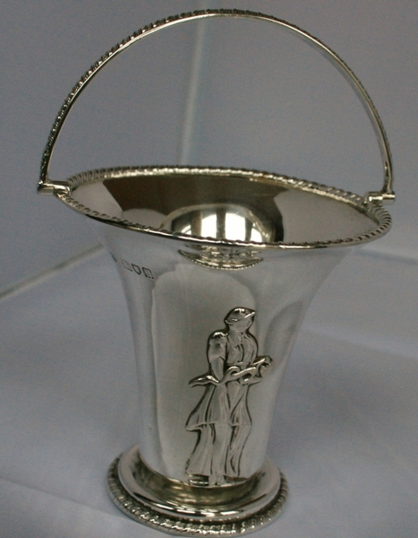 Classically Embossed Silver Basket