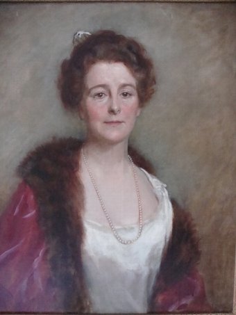 Edwardian Portrait of Elegant Lady (signed E.Patry 1924)