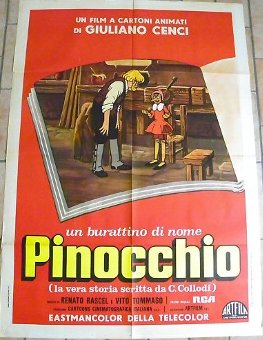 POSTER PINOCCHIO FROM ITALY, ORIGINAL 1970