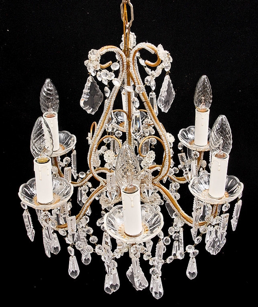 Antique Chandelier (6 arm) 'Maria Theresia' 1900