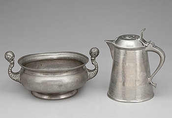 Pewter Bowl & Tankard (1800-1840) Scandinavian