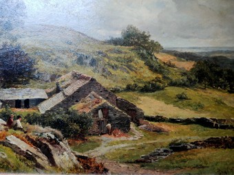 Antique David Bates, British 1840 - 1921 , Private Sale - BODELWYDDAN, Fine Quality oil painting, Welsh Farm Landscape.