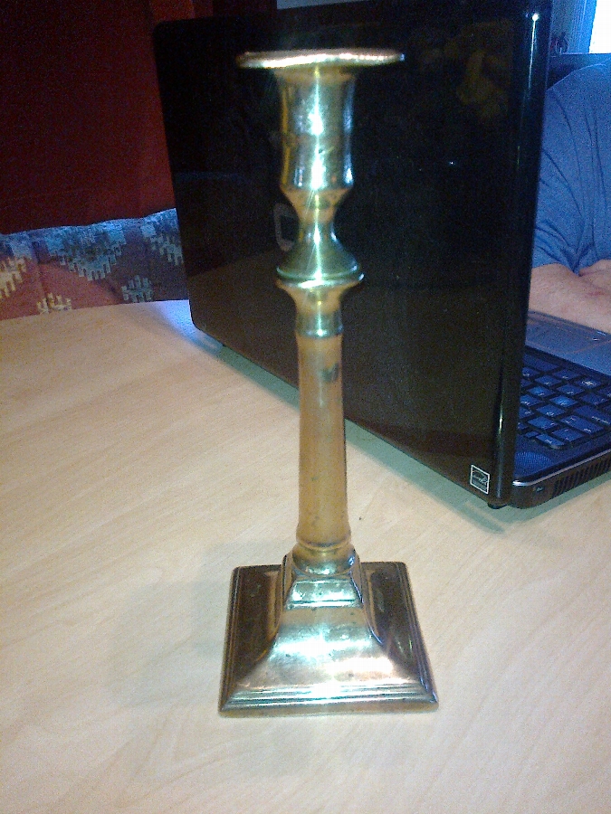 Antique 18th century brass candle stick