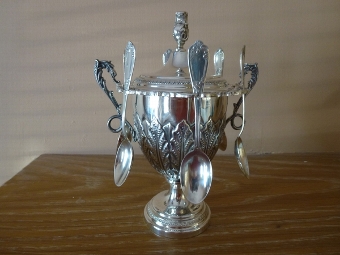SOLID SILVER CAVIAR BOWL AND SPOONS