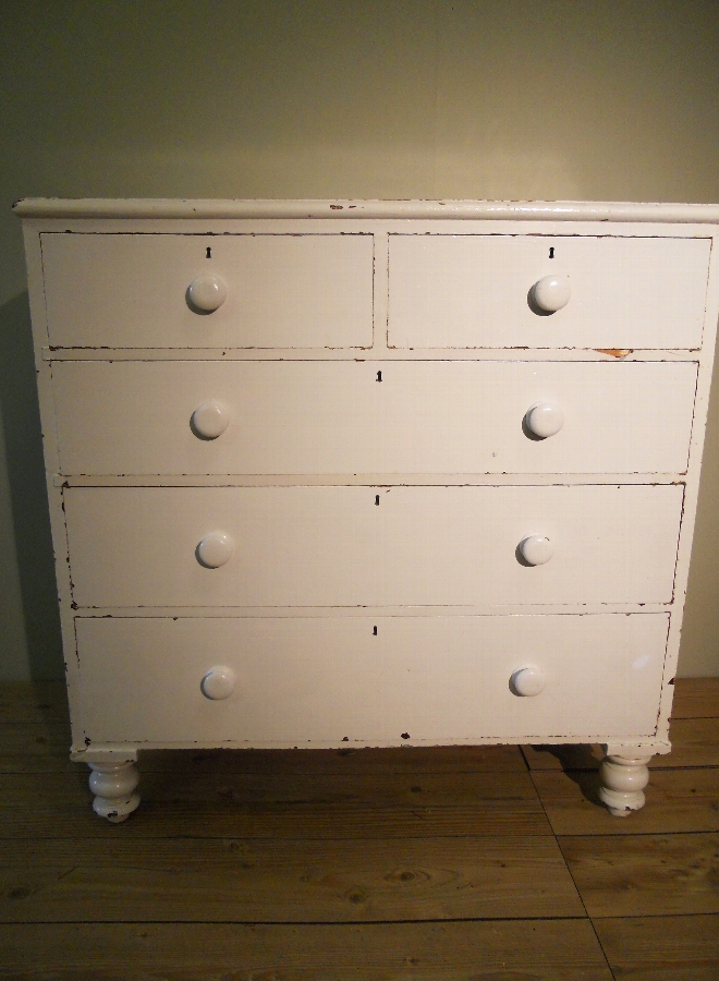 Victorian Pine Chest of Drawers - old paint
